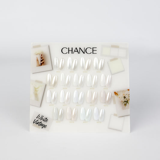 Chance Counter Display Color Chart - White Vintage Collection 18 colors