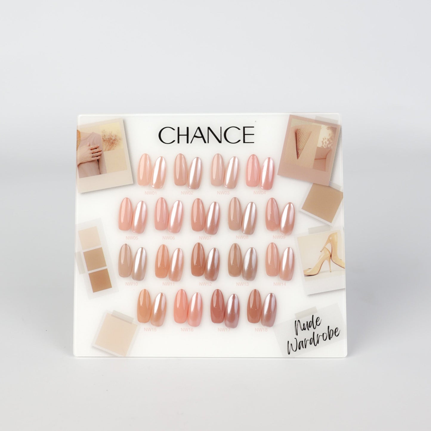 Chance Counter Display Color Chart - Nude Wardrobe Collection 18 colors
