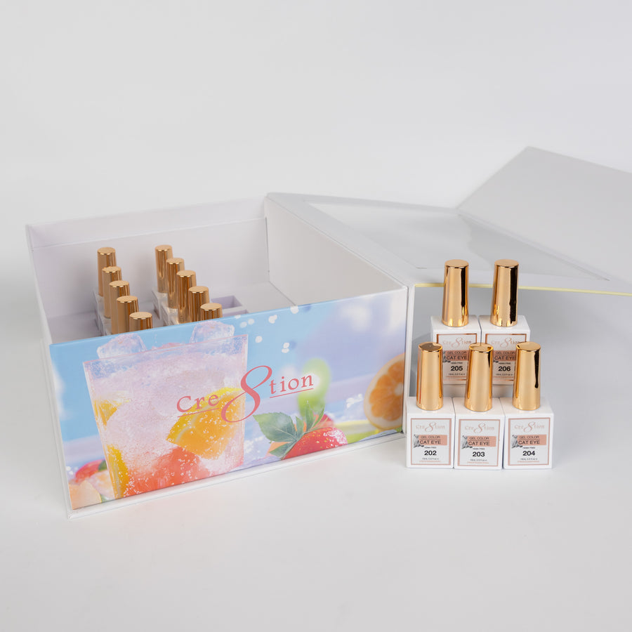 Creation Cat Eye Fruits Kit - 18 Colors (#202 - #219) w/ 1 Acrylic Booklet & 2 Magnet Tools