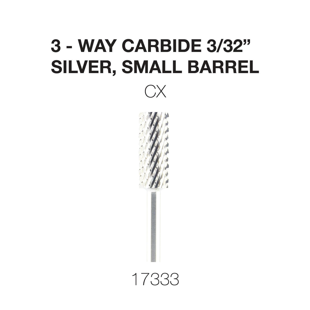 Cre8tion 3-Way Carbide Silver, Small Barrel 3/32"