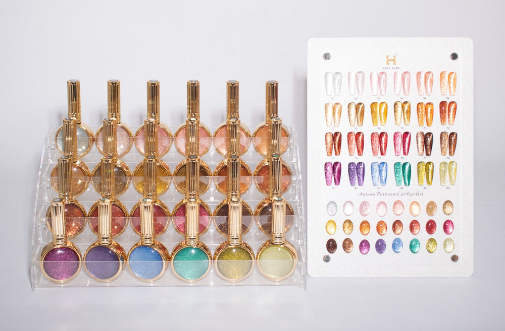 Autumn Platinum Cat Eye Series – 24 Magnetic Gel Colors | 18ml + Display (#61–#84)