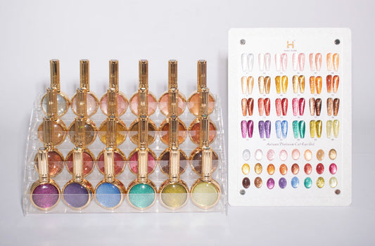 Autumn Platinum Cat Eye Series – 24 Magnetic Gel Colors | 18ml + Display (#61–#84)