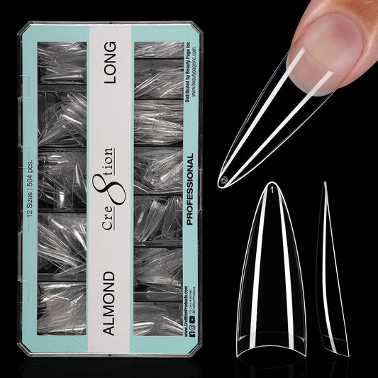 Cre8tion Special Shape Tip Almond Clear - Long