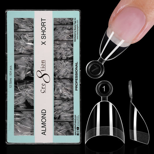Cre8tion Special Shape Tip Almond Clear - Extra Short