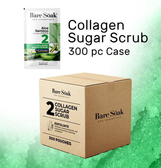 Bare Soak Bundle Case 240pc - Collagen Sugar Scrub - Aloe Bamboo