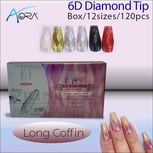 Aora 6D Diamond Tip box/12sizes/120pcs - Long