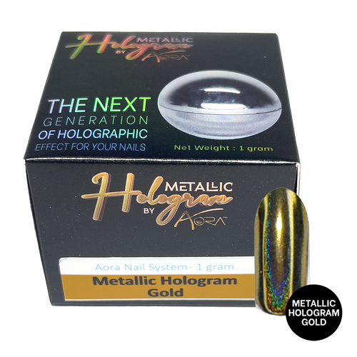 Aora Chrome Powder - # Gold Mtallic Hologram