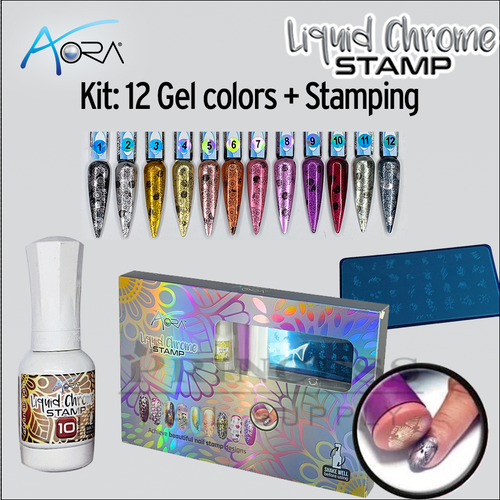 Aora Kit/14pcs - Liquid Chrome Stamp 12 colors