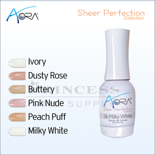 Aora Sheer Gel .5oz - #6 Milky White