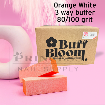 Buff Bloom Buffer Block 3 Way - Case/500pcs - Orange/White - 80/100 Grit