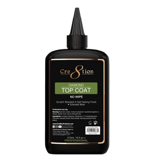 Cre8tion Diamond Soak Off Gel No Wipe Top Coat 16oz Refill