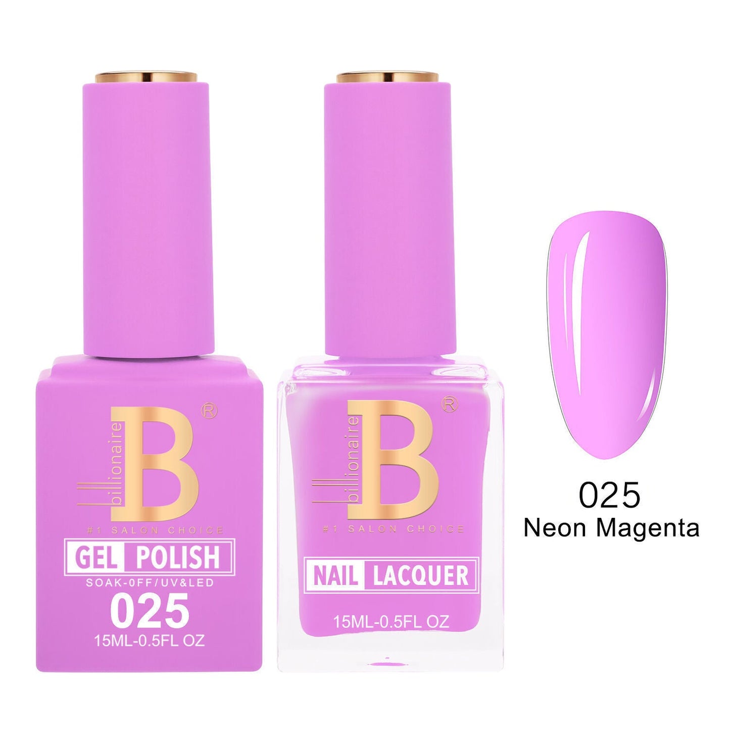 Billionaire 025 Neon Magenta - Imperial Collection Gel & Lacquer Duo 15ml