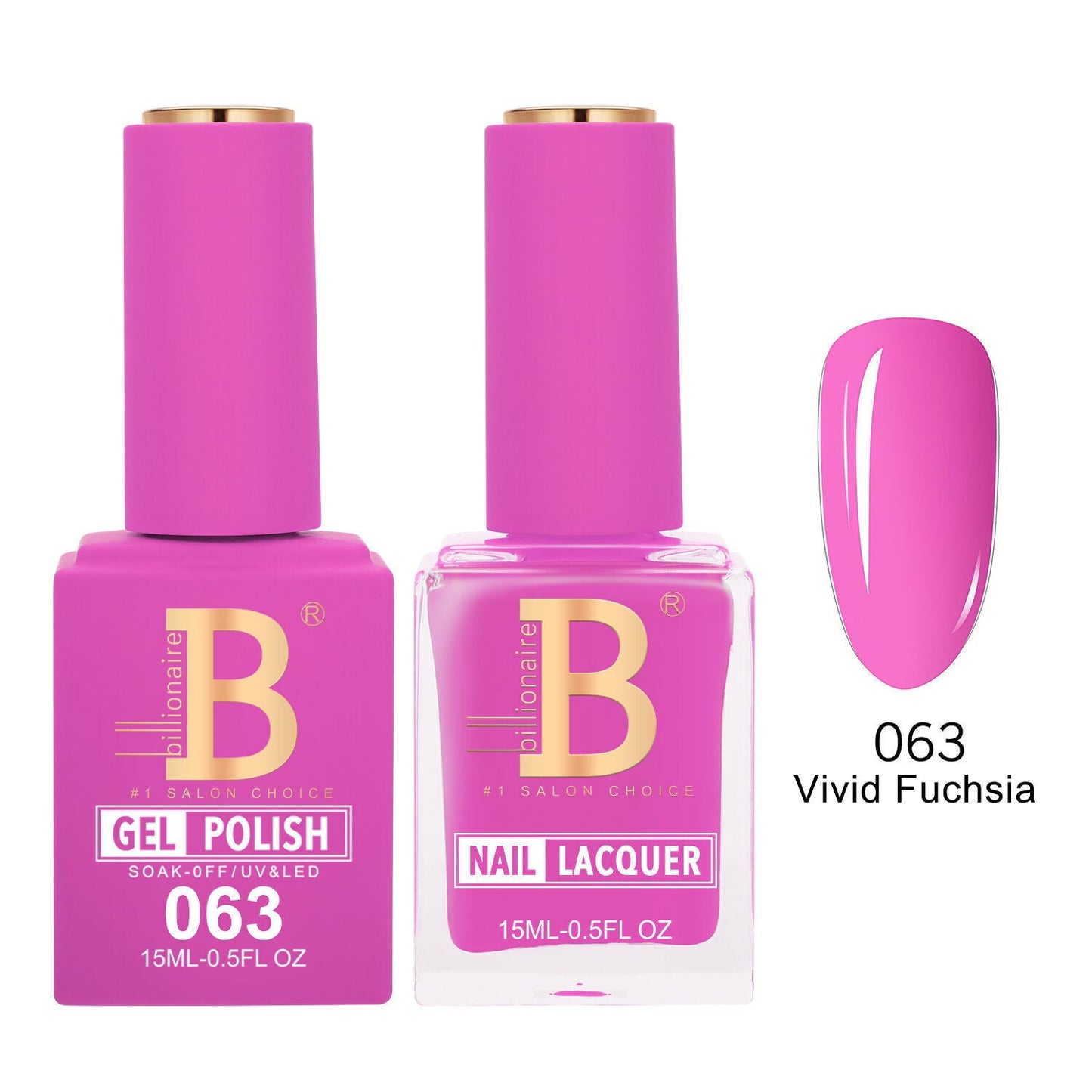Billionaire 063 Vivid Fuchsia - Imperial Collection Gel & Lacquer Duo 15ml