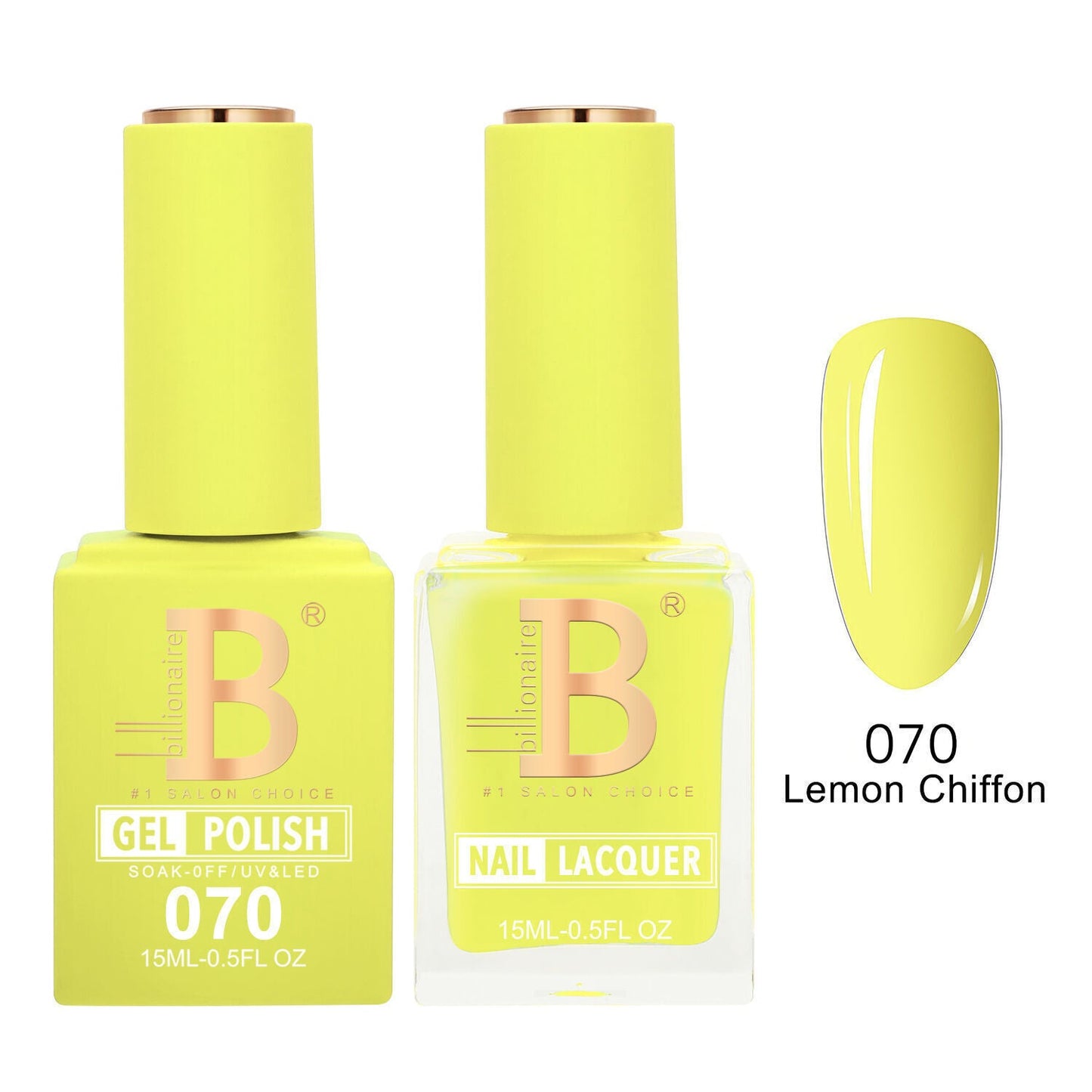 Billionaire 070 Lemon Chiffon - Imperial Collection Gel & Lacquer Duo 15ml