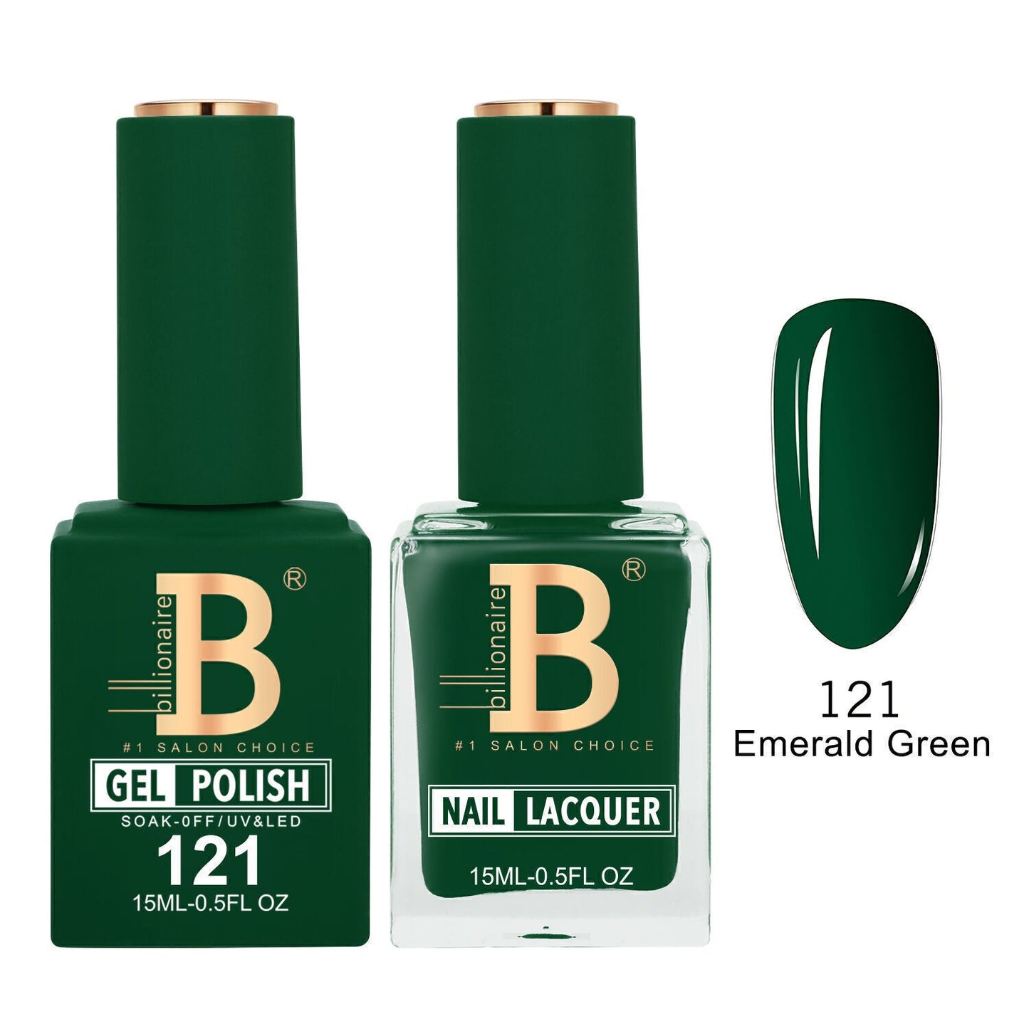 Billionaire 121 Emerald Green - Imperial Collection Gel & Lacquer Duo 15ml