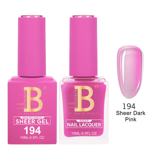 Billionaire 194 Sheer Dark Pink - Imperial Collection Gel & Lacquer Duo 15ml