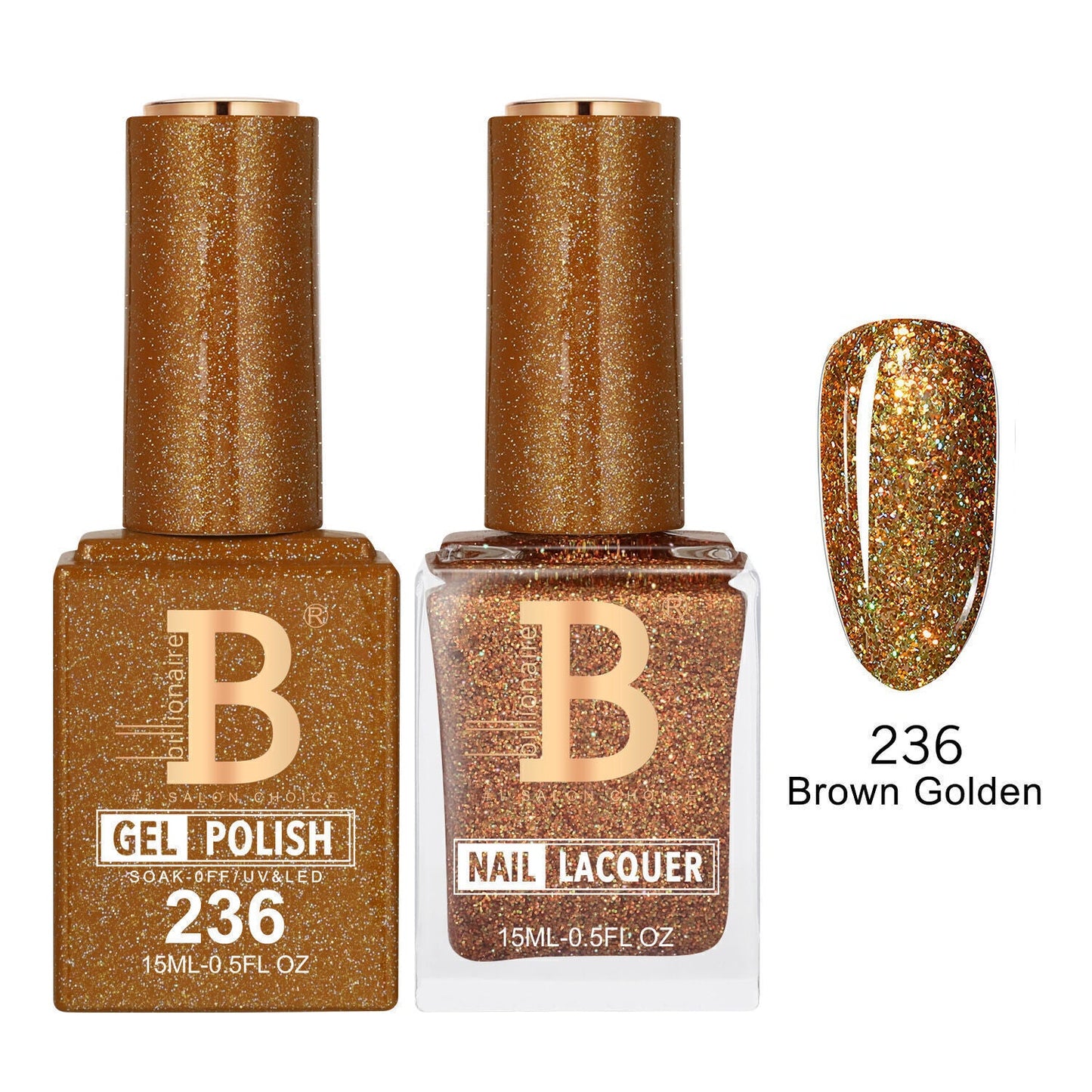 Billionaire 236 Brown Golden - Imperial Collection Gel & Lacquer Duo 15ml