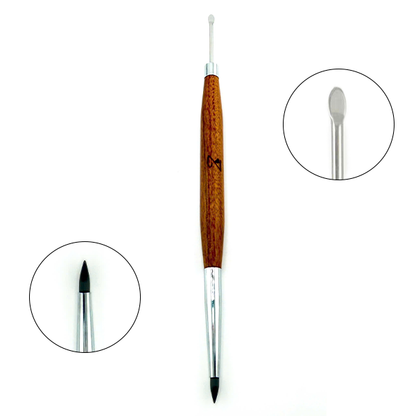 Wooden Handle Double - Head Silicon