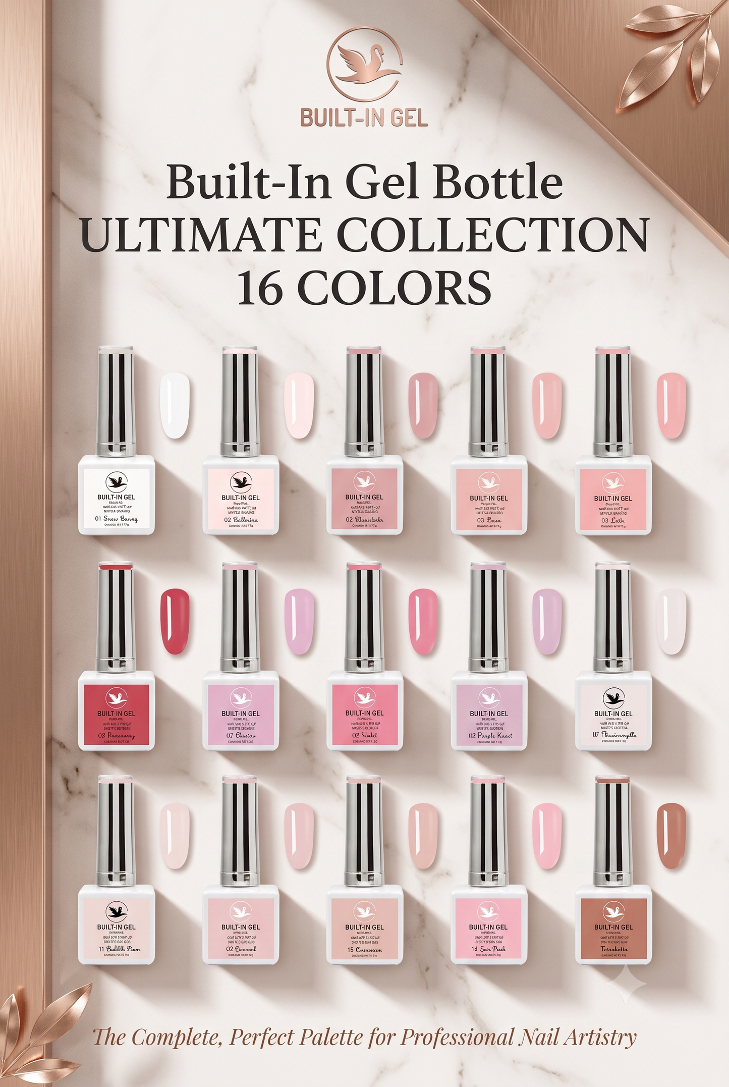 Built-In Gel Bottle ULTIMATE COLLECTION 16 COLORS