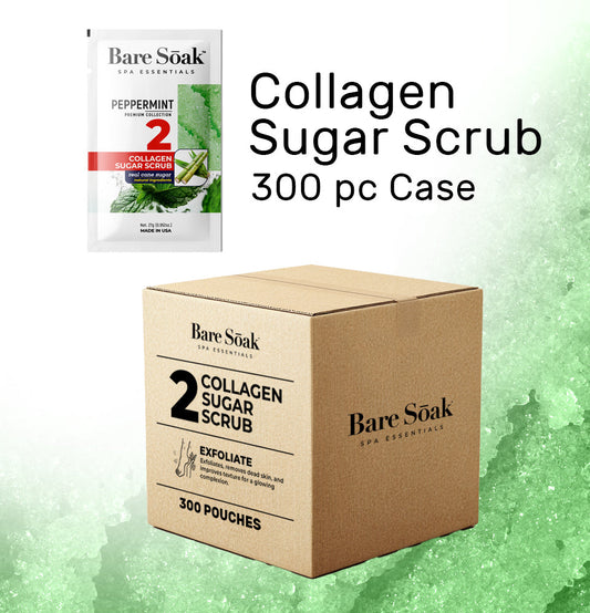 Bare Soak Bundle Case 240pc - Collagen Sugar Scrub - Peppermint