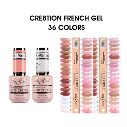 Cre8tion Full Set - French Gel Collection 36 Colors