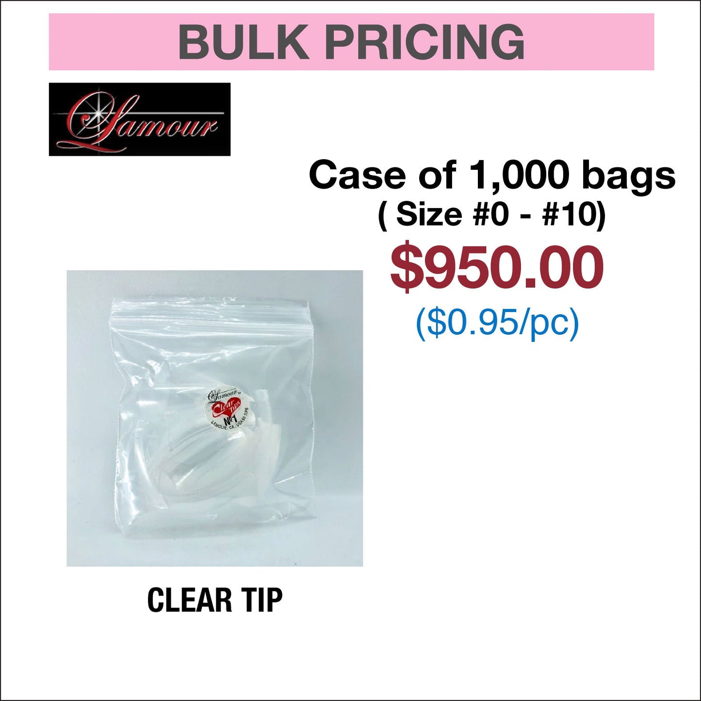 Lamour Tip Mixed Size (#0 - #10)