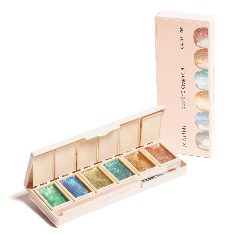 Mahni Cream Gel Glitter/Cat Eye Palette/6 colors: #01-06