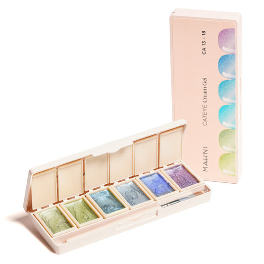 Mahni Cream Gel Glitter/Cat Eye Palette/6 colors: #13-18