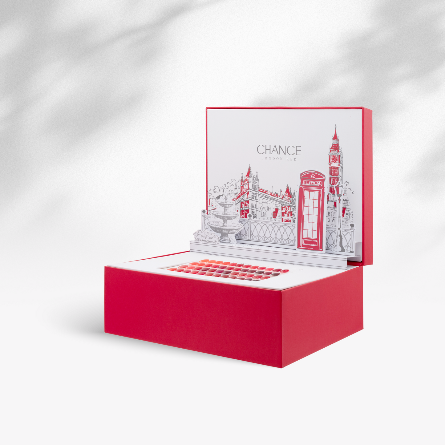 Chance Red London Collection - 48 TPO & HEMA FREE Gel Colors w/ 2 Color displays  (free 12 base, 12 top gel)