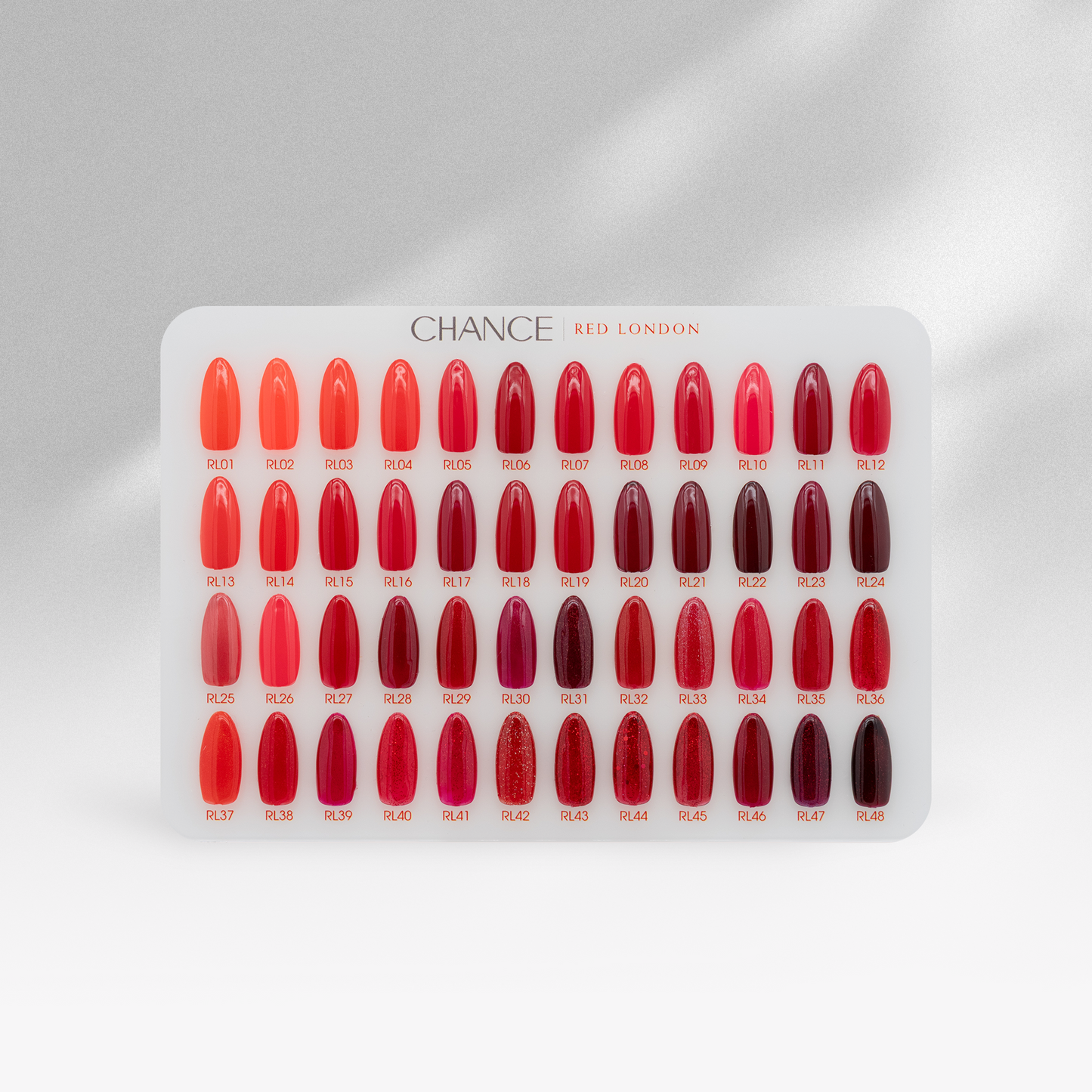 Chance Red London Collection - 48 TPO & HEMA FREE Gel Colors w/ 2 Color displays  (free 12 base, 12 top gel)