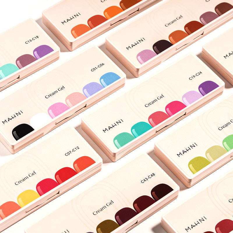 Mahni Cream Gel Solid 10 Palette/6colors: #01-60, Free 1 Book (value $25)