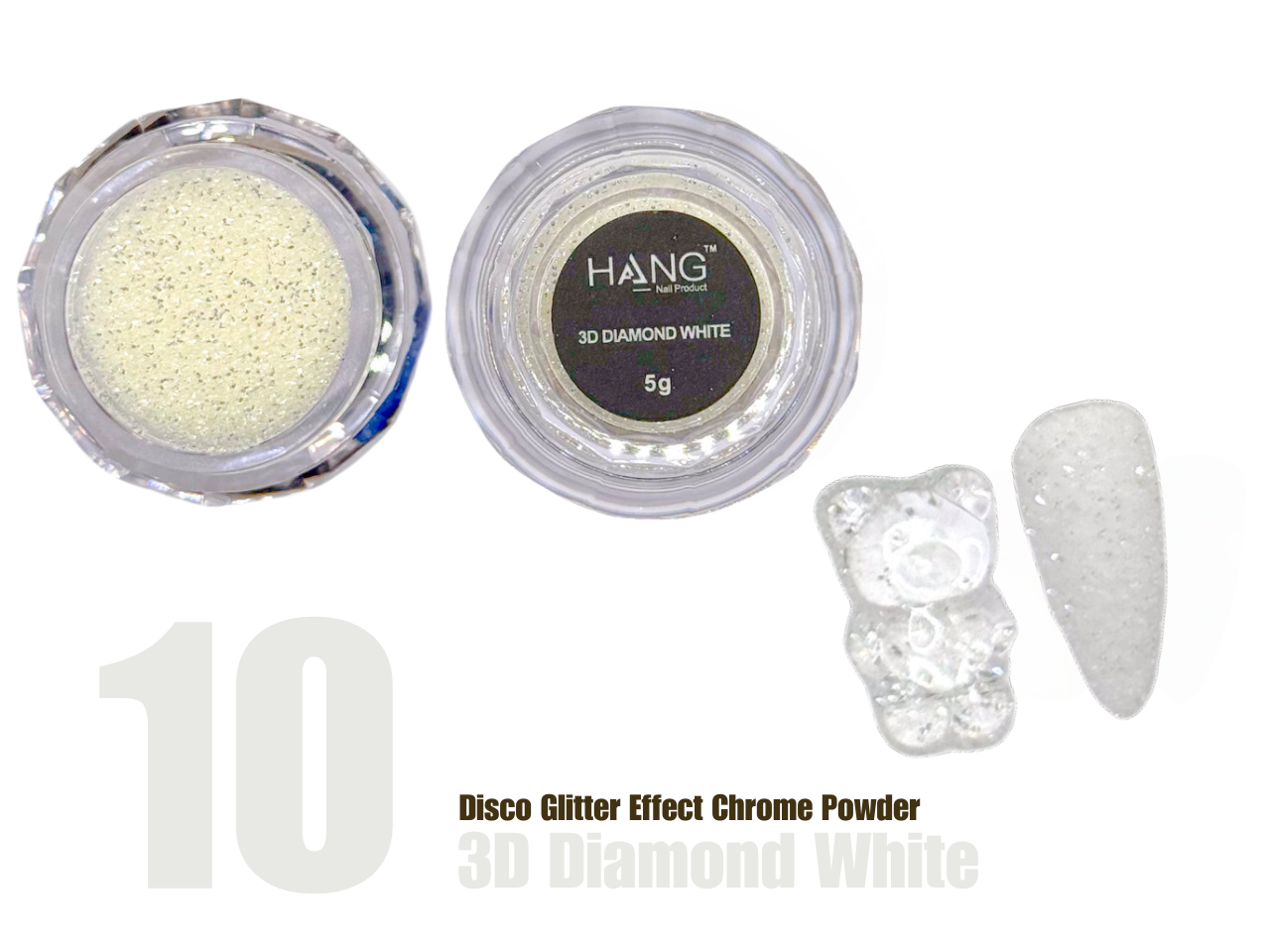 12-Color Disco Glitter Laser Effect Chrome Powder Set + Free Display