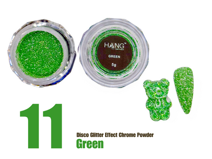 12-Color Disco Glitter Laser Effect Chrome Powder Set + Free Display