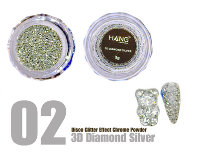 12-Color Disco Glitter Laser Effect Chrome Powder Set + Free Display