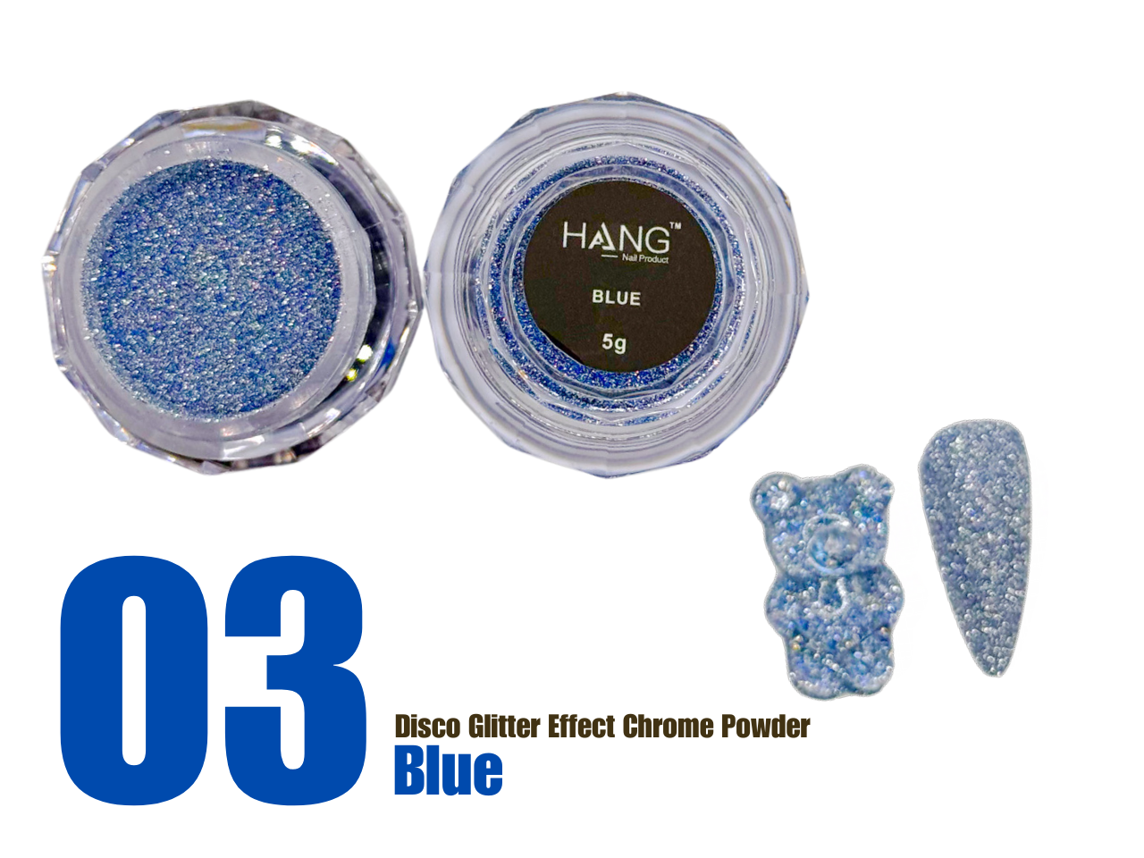 12-Color Disco Glitter Laser Effect Chrome Powder Set + Free Display