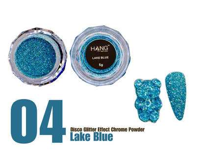 12-Color Disco Glitter Laser Effect Chrome Powder Set + Free Display