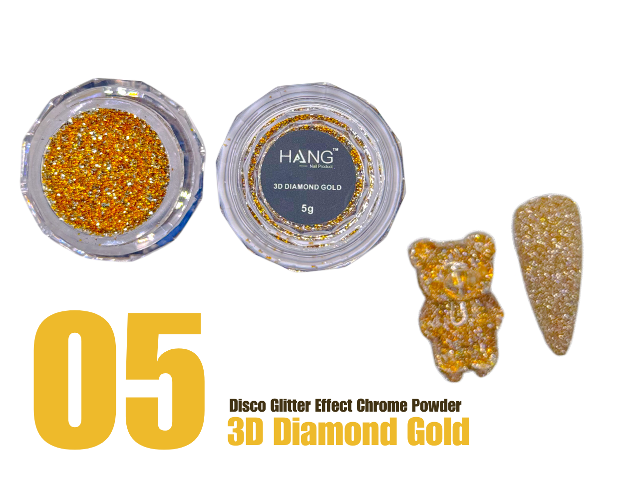 12-Color Disco Glitter Laser Effect Chrome Powder Set + Free Display