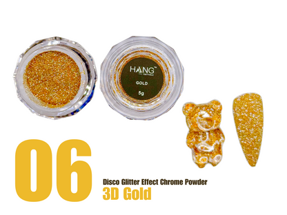 12-Color Disco Glitter Laser Effect Chrome Powder Set + Free Display