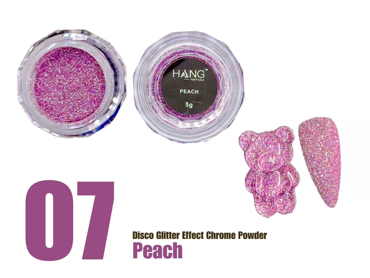 12-Color Disco Glitter Laser Effect Chrome Powder Set + Free Display