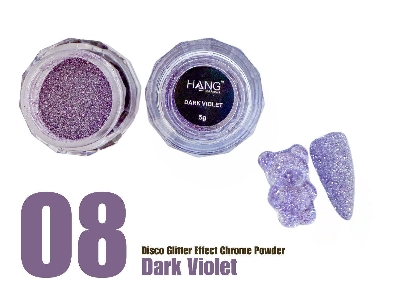 12-Color Disco Glitter Laser Effect Chrome Powder Set + Free Display