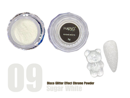 12-Color Disco Glitter Laser Effect Chrome Powder Set + Free Display