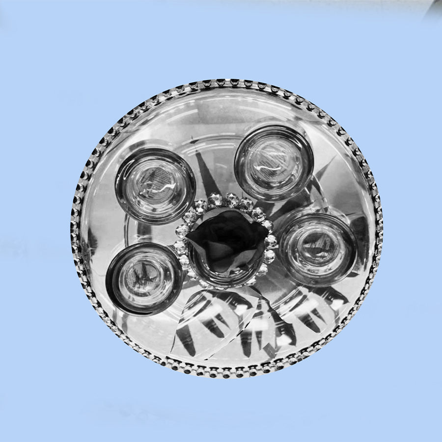 Mademoiselle Clear Plate + 4 cup holder - Clear