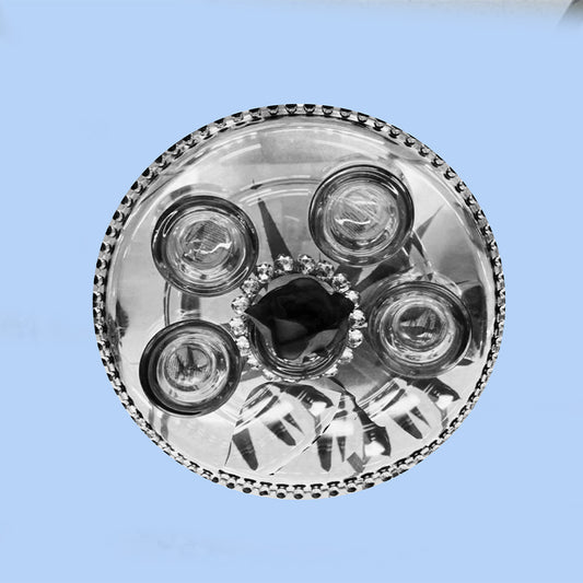 Mademoiselle Clear Plate + 4 cup holder - Clear