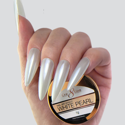 Cre8tion White Pearl Chrome Nail Art Effect 1g