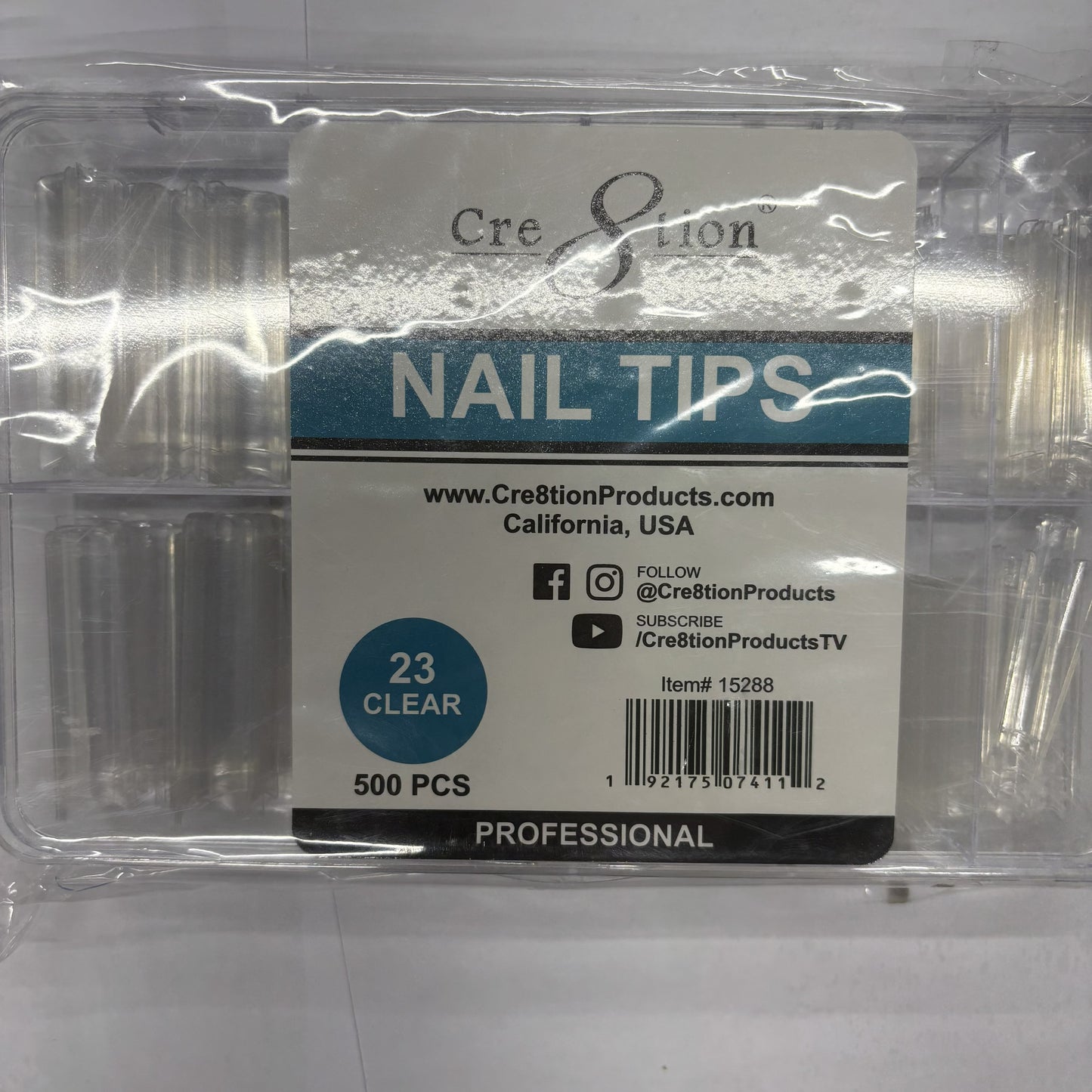 Creation Nail Tips 23 Clear 500pcs