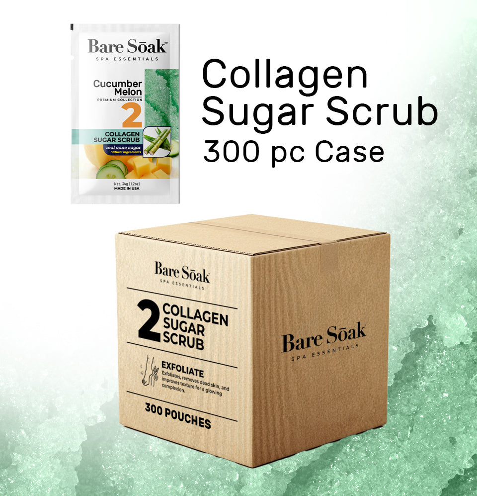 Bare Soak Bundle Case 240pc - Collagen Sugar Scrub - Cucumber Melon