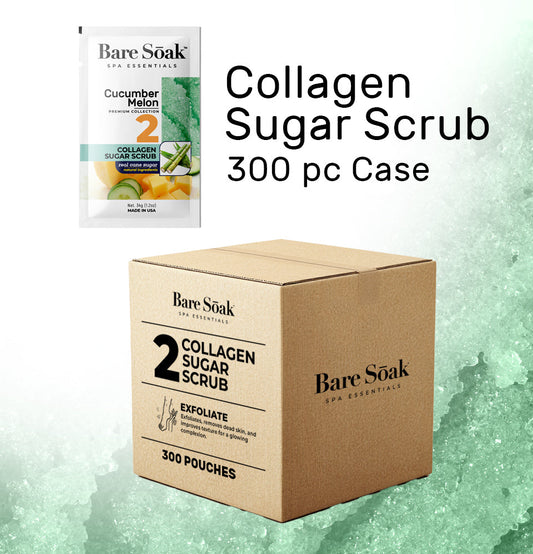 Bare Soak Bundle Case 240pc - Collagen Sugar Scrub - Cucumber Melon