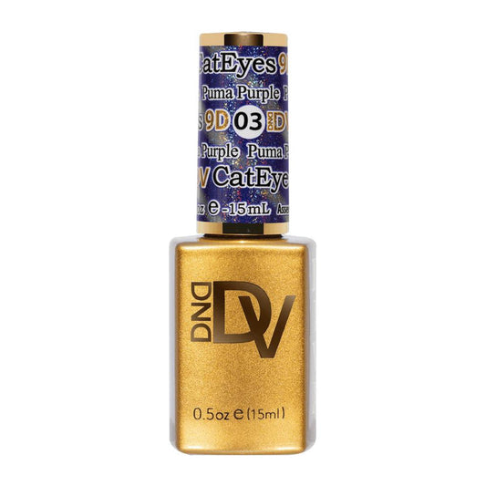 DND Diva 9D Cat Eye Glassball Gel Polish Collection - 03 - Puma Purple 15ml