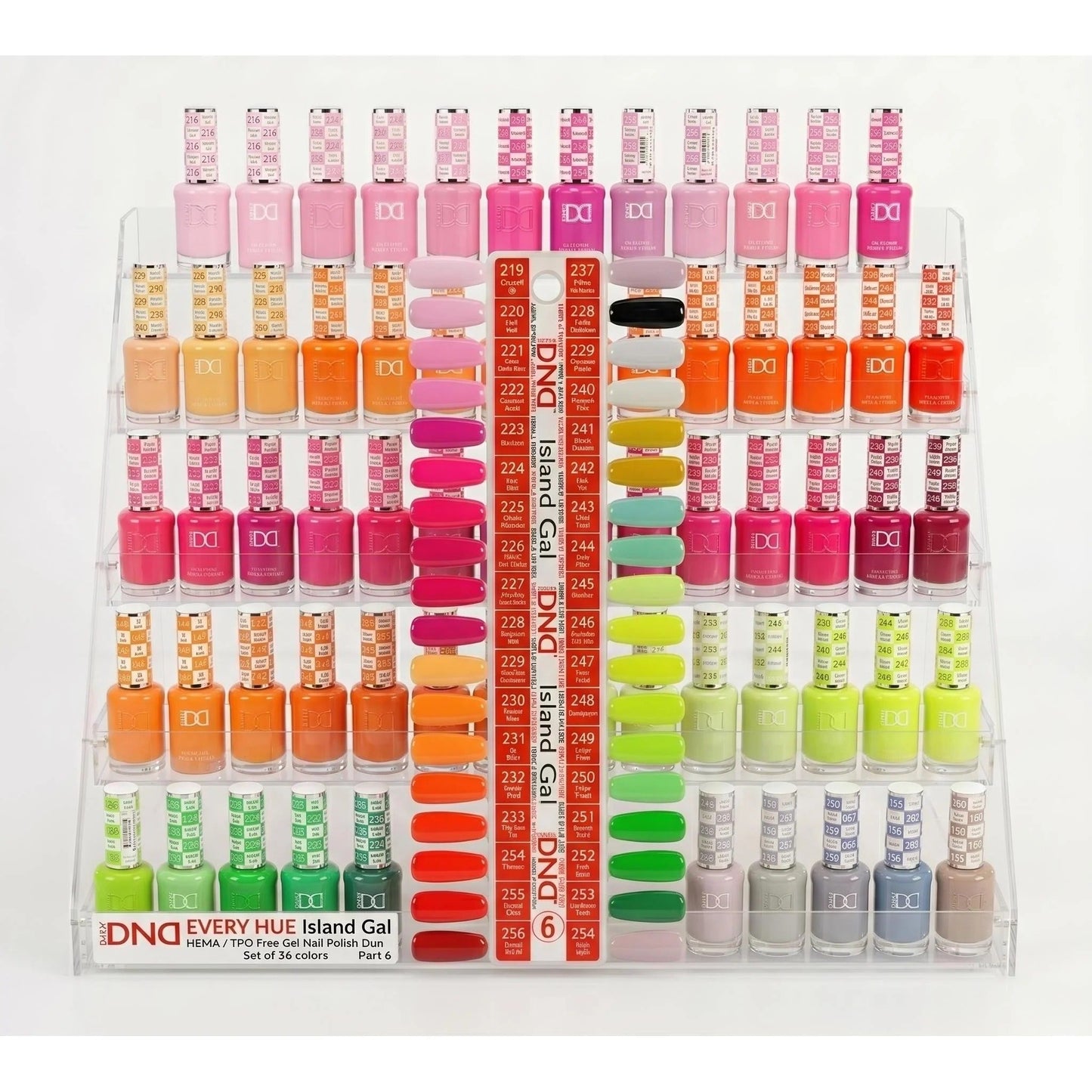 DND Duo Matching Color (HEMA/TPO Free) - 36 Colors Board 7 - Island Gal (#219 - #254) w/ 1 Color Chart