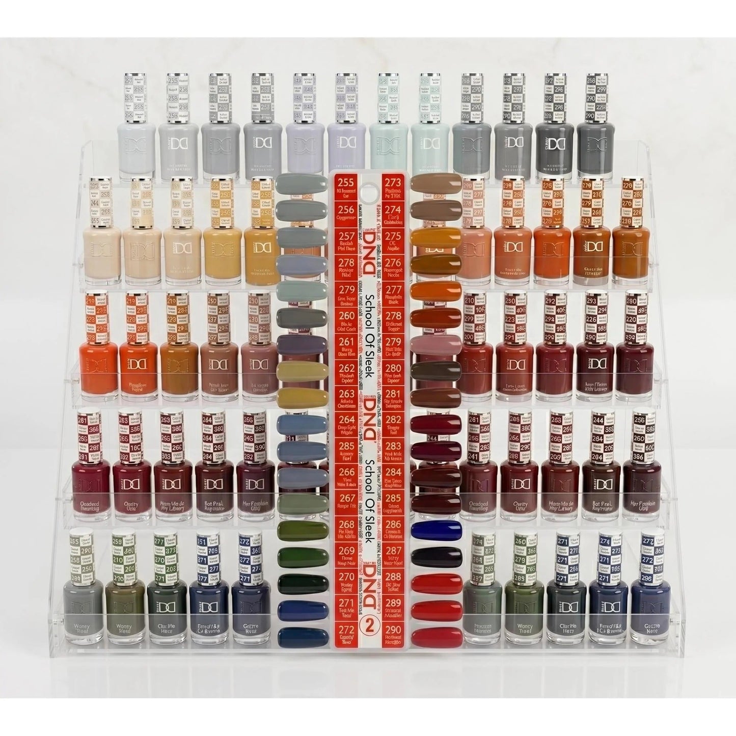 DND Duo Matching Color (HEMA/TPO Free) - 36 Colors Board 8 - School Of Sleek (#255 - #290) w/ 1 Color Chart